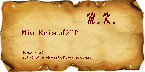 Miu Kristóf névjegykártya